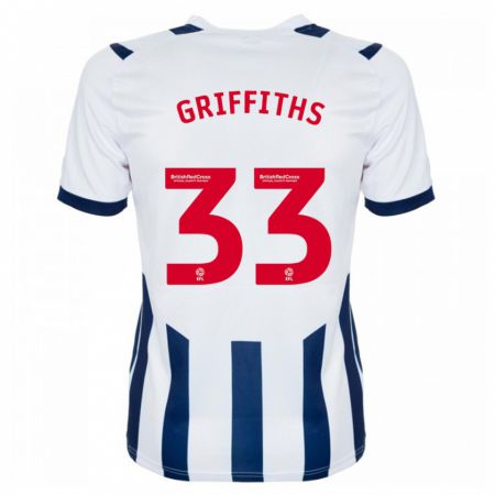 Kandiny Kinderen Josh Griffiths #33 Wit Thuisshirt Thuistenue 2023/24 T-Shirt België