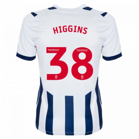 Kandiny Bambino Maglia Akeel Higgins #38 Bianco Kit Gara Home 2023/24 Maglietta