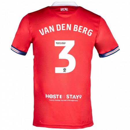 Kandiny Bambino Maglia Rav Van Den Berg #3 Rosso Kit Gara Home 2023/24 Maglietta