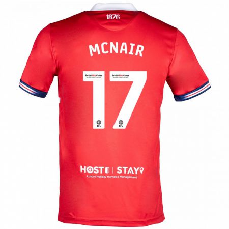 Kandiny Bambino Maglia Paddy Mcnair #17 Rosso Kit Gara Home 2023/24 Maglietta