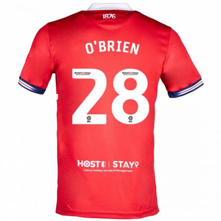 Kandiny Kinderen Lewis O'brien #28 Rood Thuisshirt Thuistenue 2023/24 T-Shirt België