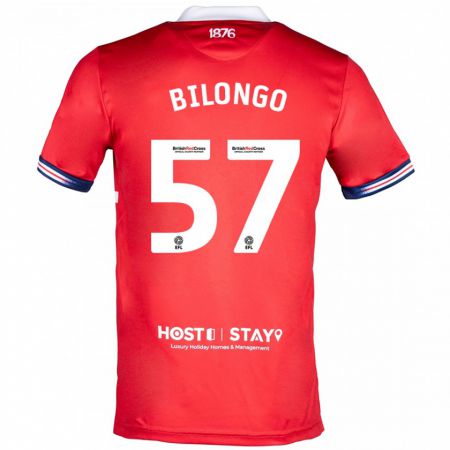 Kandiny Kinderen Bryant Bilongo #57 Rood Thuisshirt Thuistenue 2023/24 T-Shirt België