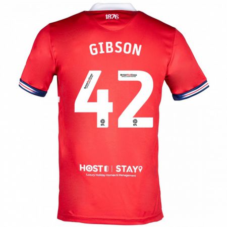 Kandiny Kinderen Joseph Gibson #42 Rood Thuisshirt Thuistenue 2023/24 T-Shirt België