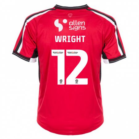 Kandiny Bambino Maglia Jordan Wright #12 Rosso Kit Gara Home 2023/24 Maglietta