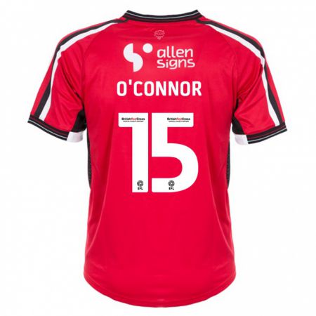 Kandiny Kinderen Paudie O'connor #15 Rood Thuisshirt Thuistenue 2023/24 T-Shirt België