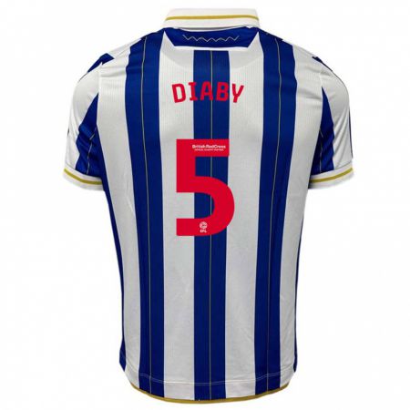 Kandiny Bambino Maglia Bambo Diaby #5 Blu Bianco Kit Gara Home 2023/24 Maglietta