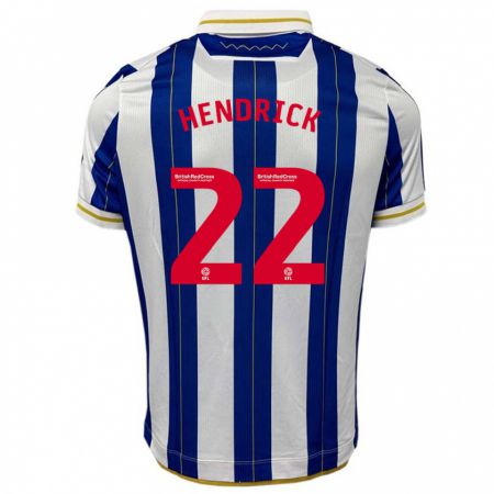 Kandiny Niño Camiseta Jeff Hendrick #22 Azul Blanco 1ª Equipación 2023/24 La Camisa