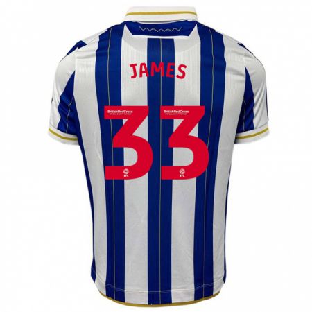 Kandiny Niño Camiseta Reece James #33 Azul Blanco 1ª Equipación 2023/24 La Camisa