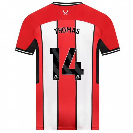 Kandiny Kinderen Luke Thomas #14 Rood Thuisshirt Thuistenue 2023/24 T-Shirt België