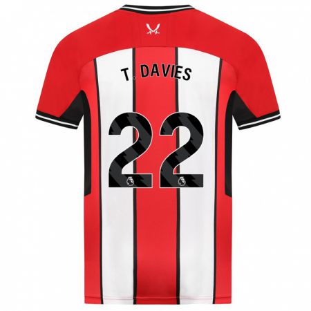 Kandiny Kinderen Tom Davies #22 Rood Thuisshirt Thuistenue 2023/24 T-Shirt België