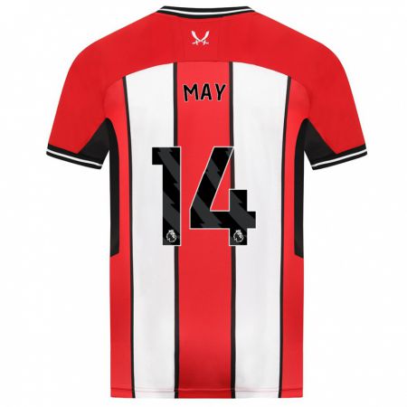 Kandiny Bambino Maglia Ellie May #14 Rosso Kit Gara Home 2023/24 Maglietta