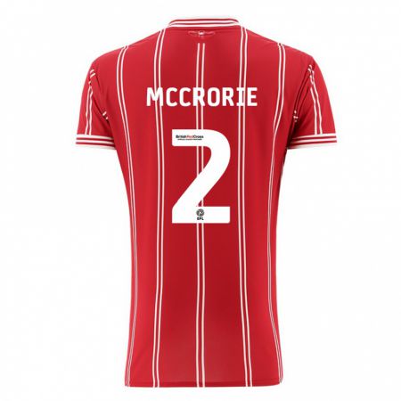 Kandiny Kinderen Ross Mccrorie #2 Rood Thuisshirt Thuistenue 2023/24 T-Shirt België