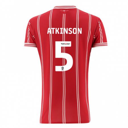 Kandiny Kinderen Rob Atkinson #5 Rood Thuisshirt Thuistenue 2023/24 T-Shirt België