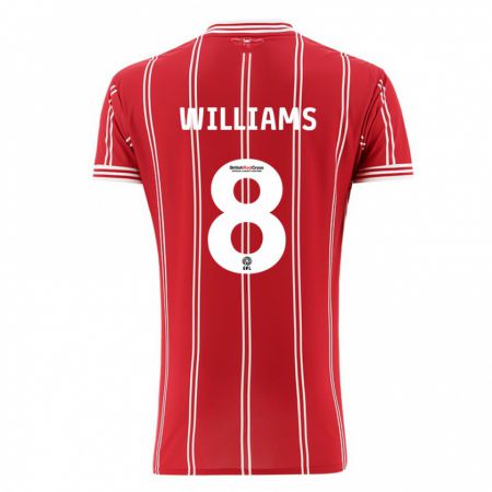 Kandiny Kinderen Joe Williams #8 Rood Thuisshirt Thuistenue 2023/24 T-Shirt België