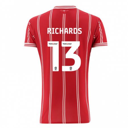 Kandiny Bambino Maglia Harvey Wiles-Richards #13 Rosso Kit Gara Home 2023/24 Maglietta