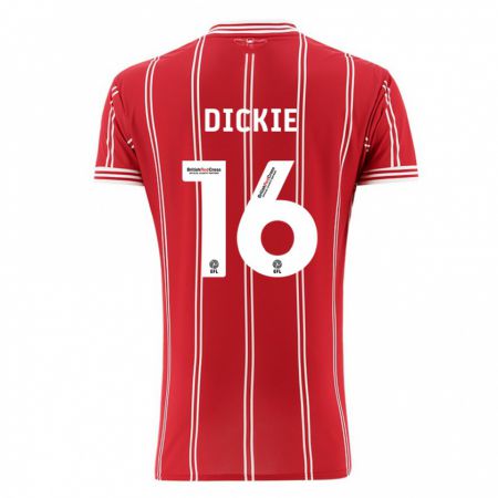 Kandiny Bambino Maglia Rob Dickie #16 Rosso Kit Gara Home 2023/24 Maglietta