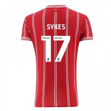 Kandiny Kinderen Mark Sykes #17 Rood Thuisshirt Thuistenue 2023/24 T-Shirt België