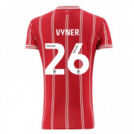 Kandiny Kinderen Zak Vyner #26 Rood Thuisshirt Thuistenue 2023/24 T-Shirt België