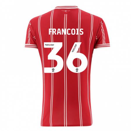 Kandiny Kinderen Marlee Francois #36 Rood Thuisshirt Thuistenue 2023/24 T-Shirt België