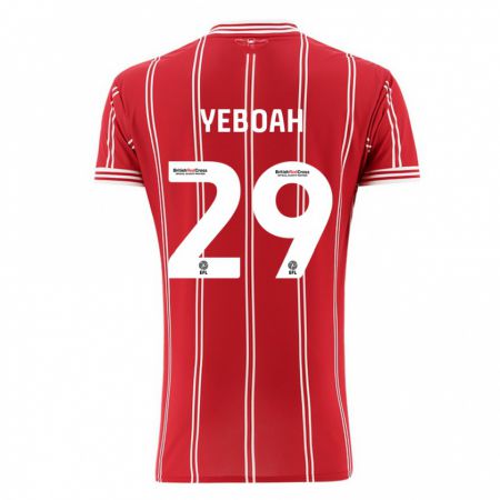 Kandiny Bambino Maglia Ephraim Yeboah #29 Rosso Kit Gara Home 2023/24 Maglietta