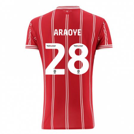 Kandiny Kinderen Raphael Araoye #28 Rood Thuisshirt Thuistenue 2023/24 T-Shirt België