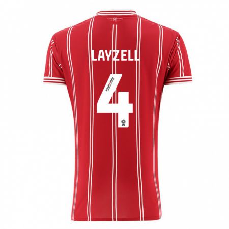 Kandiny Bambino Maglia Naomi Layzell #4 Rosso Kit Gara Home 2023/24 Maglietta