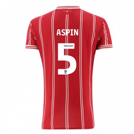 Kandiny Bambino Maglia Brooke Aspin #5 Rosso Kit Gara Home 2023/24 Maglietta