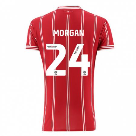 Kandiny Kinderen Ffion Morgan #24 Rood Thuisshirt Thuistenue 2023/24 T-Shirt België