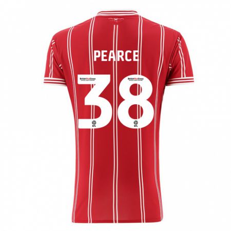 Kandiny Bambino Maglia Manon Pearce #38 Rosso Kit Gara Home 2023/24 Maglietta