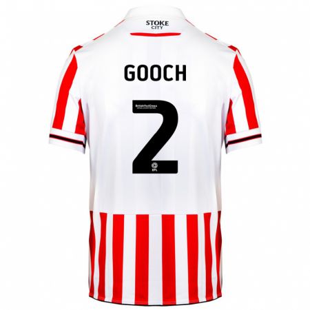 Kandiny Niño Camiseta Lynden Gooch #2 Rojo Blanco 1ª Equipación 2023/24 La Camisa