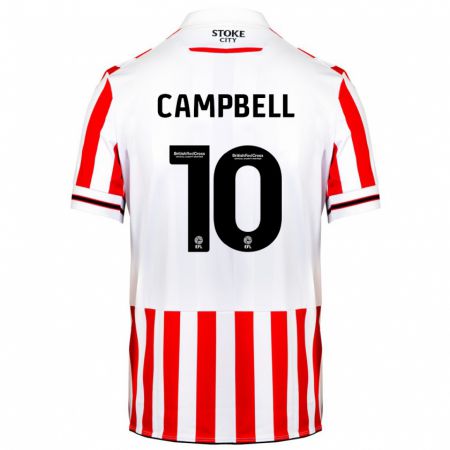 Kandiny Bambino Maglia Tyrese Campbell #10 Rosso Bianco Kit Gara Home 2023/24 Maglietta