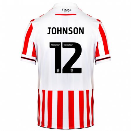 Kandiny Niño Camiseta Daniel Johnson #12 Rojo Blanco 1ª Equipación 2023/24 La Camisa