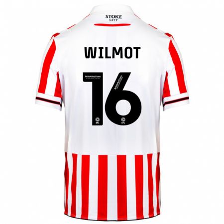 Kandiny Niño Camiseta Ben Wilmot #16 Rojo Blanco 1ª Equipación 2023/24 La Camisa