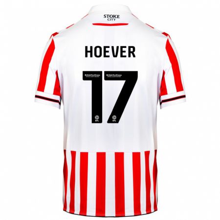 Kandiny Niño Camiseta Ki-Jana Hoever #17 Rojo Blanco 1ª Equipación 2023/24 La Camisa