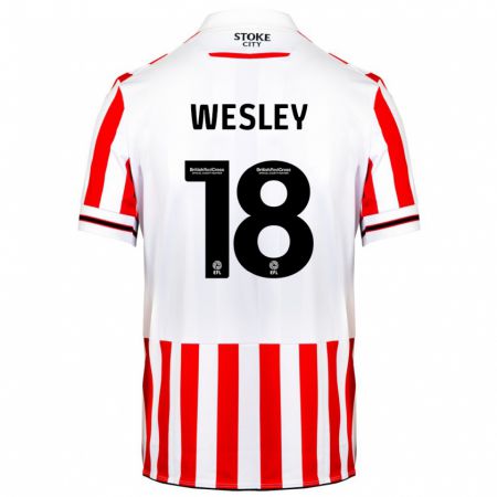 Kandiny Kinderen Wesley Moraes #18 Rood Wit Thuisshirt Thuistenue 2023/24 T-Shirt België