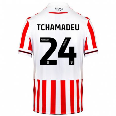 Kandiny Kinderen Junior Tchamadeu #24 Rood Wit Thuisshirt Thuistenue 2023/24 T-Shirt België