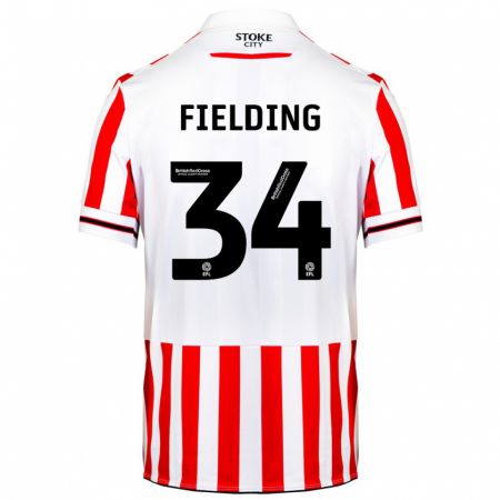 Kandiny Bambino Maglia Frank Fielding #34 Rosso Bianco Kit Gara Home 2023/24 Maglietta