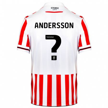 Kandiny Niño Camiseta Edwin Andersson #0 Rojo Blanco 1ª Equipación 2023/24 La Camisa