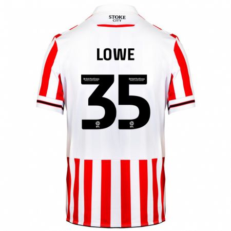 Kandiny Bambino Maglia Nathan Lowe #35 Rosso Bianco Kit Gara Home 2023/24 Maglietta