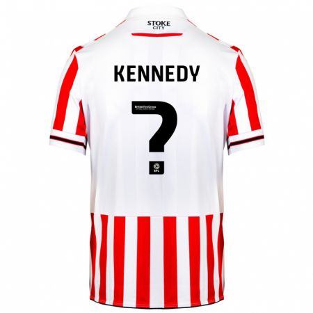 Kandiny Niño Camiseta Dan Kennedy #0 Rojo Blanco 1ª Equipación 2023/24 La Camisa