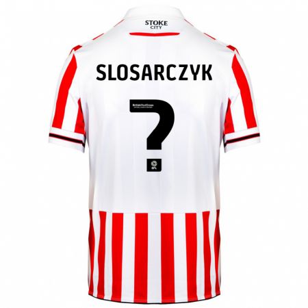 Kandiny Bambino Maglia Nikolas Slosarczyk #0 Rosso Bianco Kit Gara Home 2023/24 Maglietta