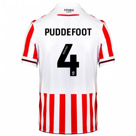 Kandiny Bambino Maglia Danielle Puddefoot #4 Rosso Bianco Kit Gara Home 2023/24 Maglietta