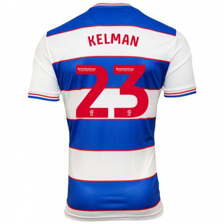 Kandiny Bambino Maglia Charlie Kelman #23 Bianco Blu Kit Gara Home 2023/24 Maglietta