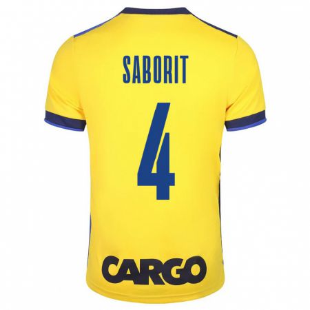 Kandiny Bambino Maglia Enric Saborit #4 Giallo Kit Gara Home 2023/24 Maglietta