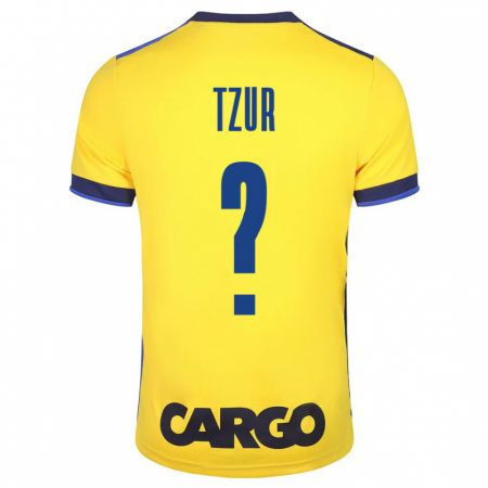 Kandiny Bambino Maglia Amit Tzur #0 Giallo Kit Gara Home 2023/24 Maglietta