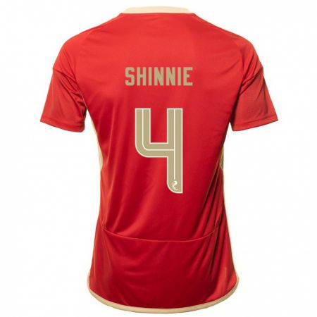 Kandiny Niño Camiseta Graeme Shinnie #4 Rojo 1ª Equipación 2023/24 La Camisa