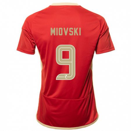 Kandiny Kinderen Bojan Miovski #9 Rood Thuisshirt Thuistenue 2023/24 T-Shirt België