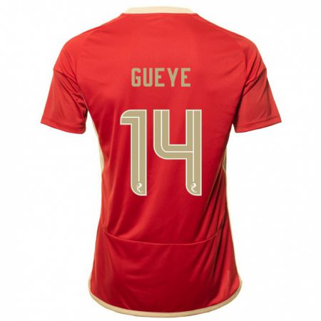 Kandiny Kinderen Pape Habib Gueye #14 Rood Thuisshirt Thuistenue 2023/24 T-Shirt België