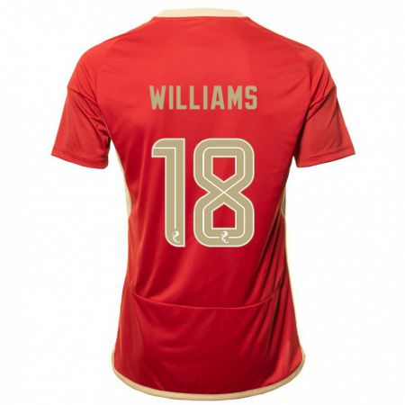 Kandiny Kinderen Rhys Williams #18 Rood Thuisshirt Thuistenue 2023/24 T-Shirt België