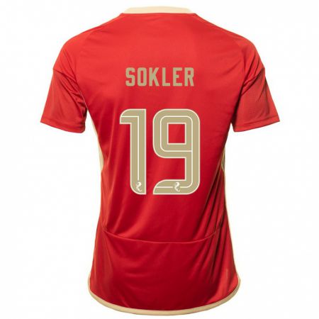 Kandiny Kinderen Ester Sokler #19 Rood Thuisshirt Thuistenue 2023/24 T-Shirt België